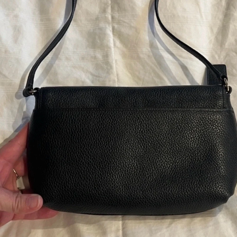 *Coach* Liv Black Leather Crossbody with Gold Turn-Lock